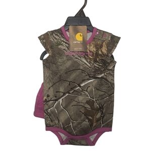 Carhartt Camo Baby Bodysuit, Shorts, And Bib Set Size 9M
